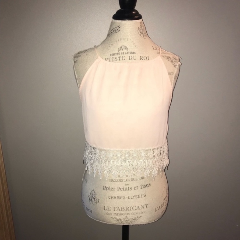 Baby Pink Halter Crop Top Size Medium
